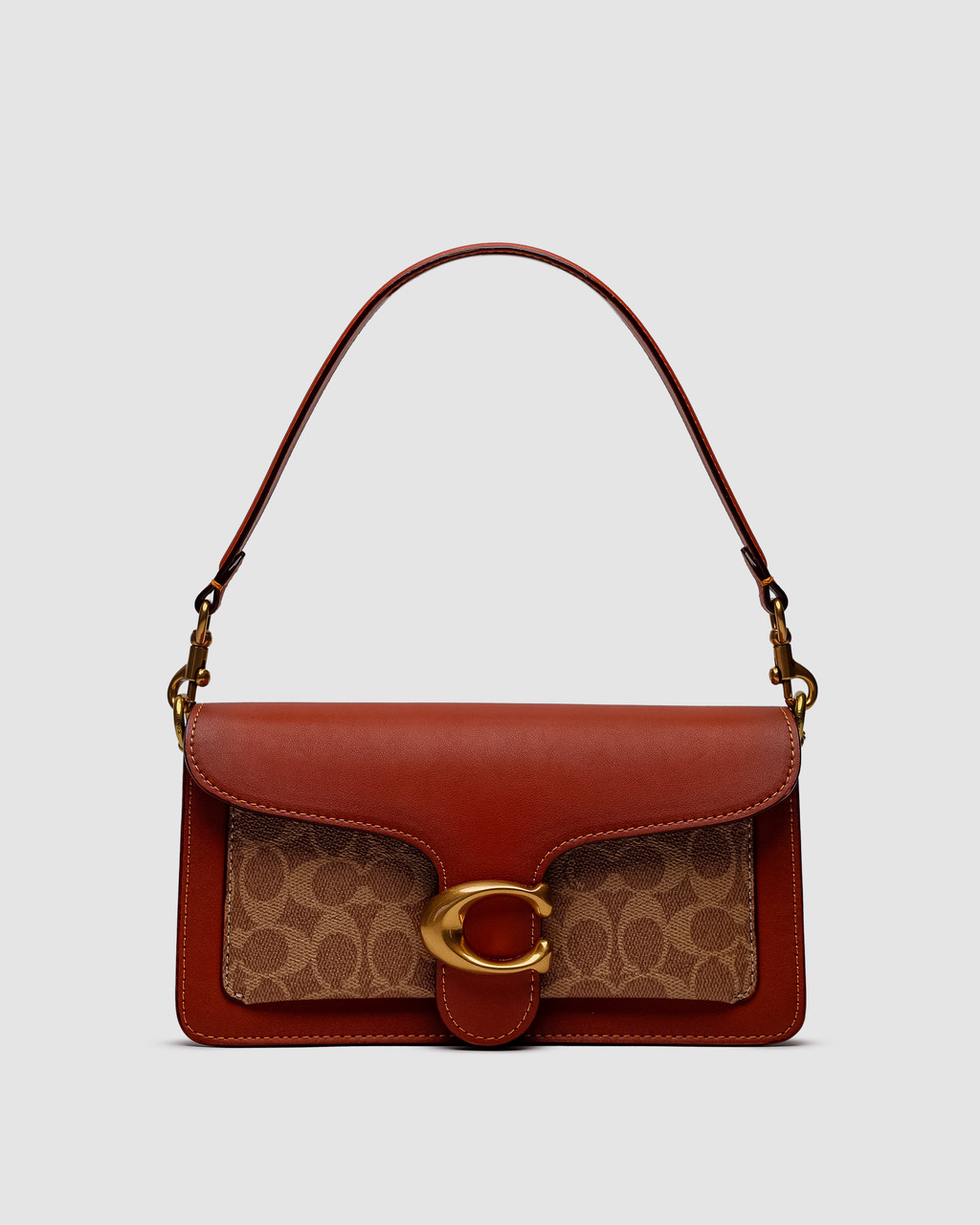 💎 Coach Tabby Red/Beige Shoulder Bag In Signature Canvas 26 х 14 х 6.5 см, фото 1