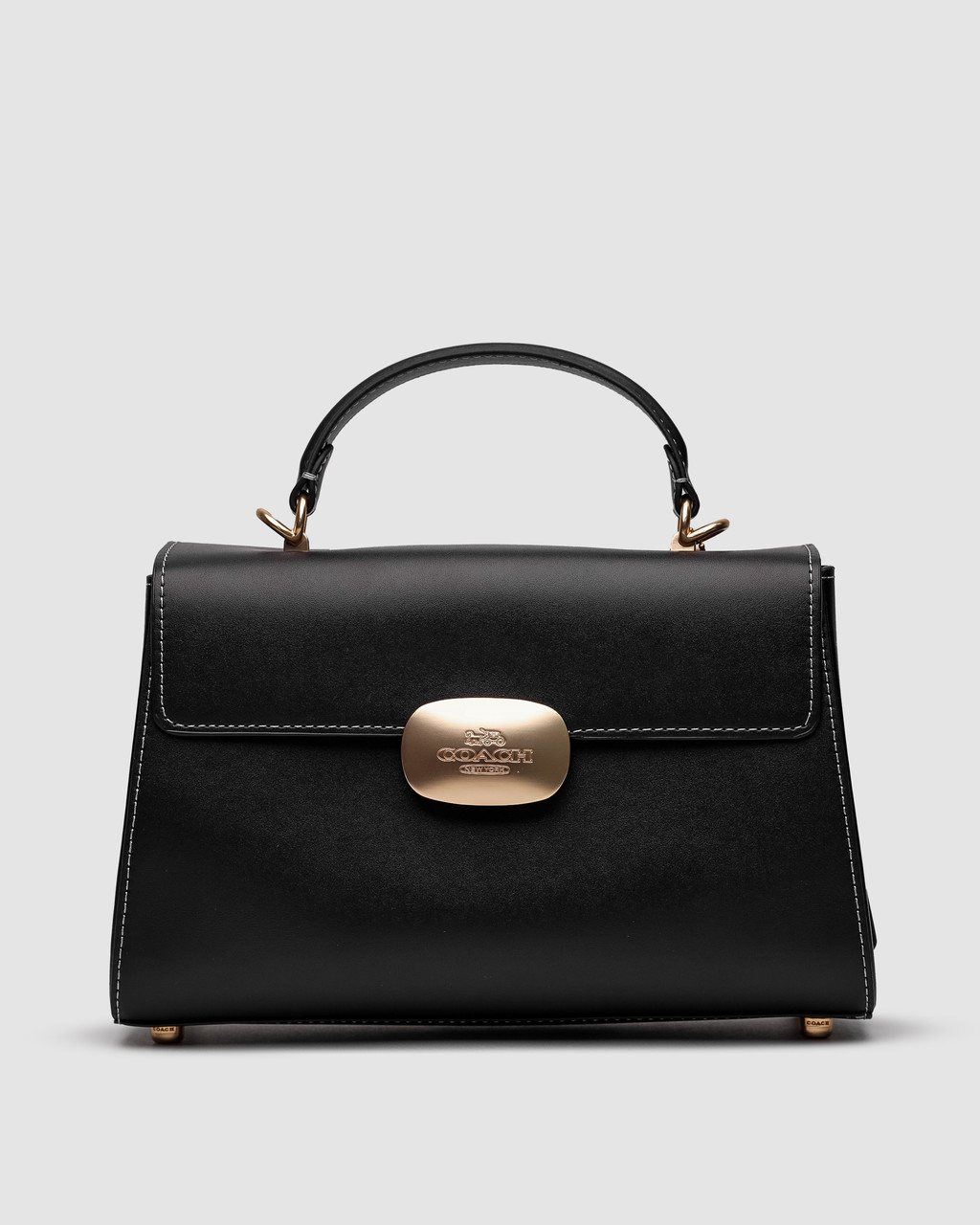 💎 Coach Eliza Top Handle In Signature Canvas Black 26 х 17 х 10 см
