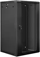 Шафа підвісна інсталяційна Lanberg 19'' 22U 600x600mm Black Glass Door (WF01-6622-10B)