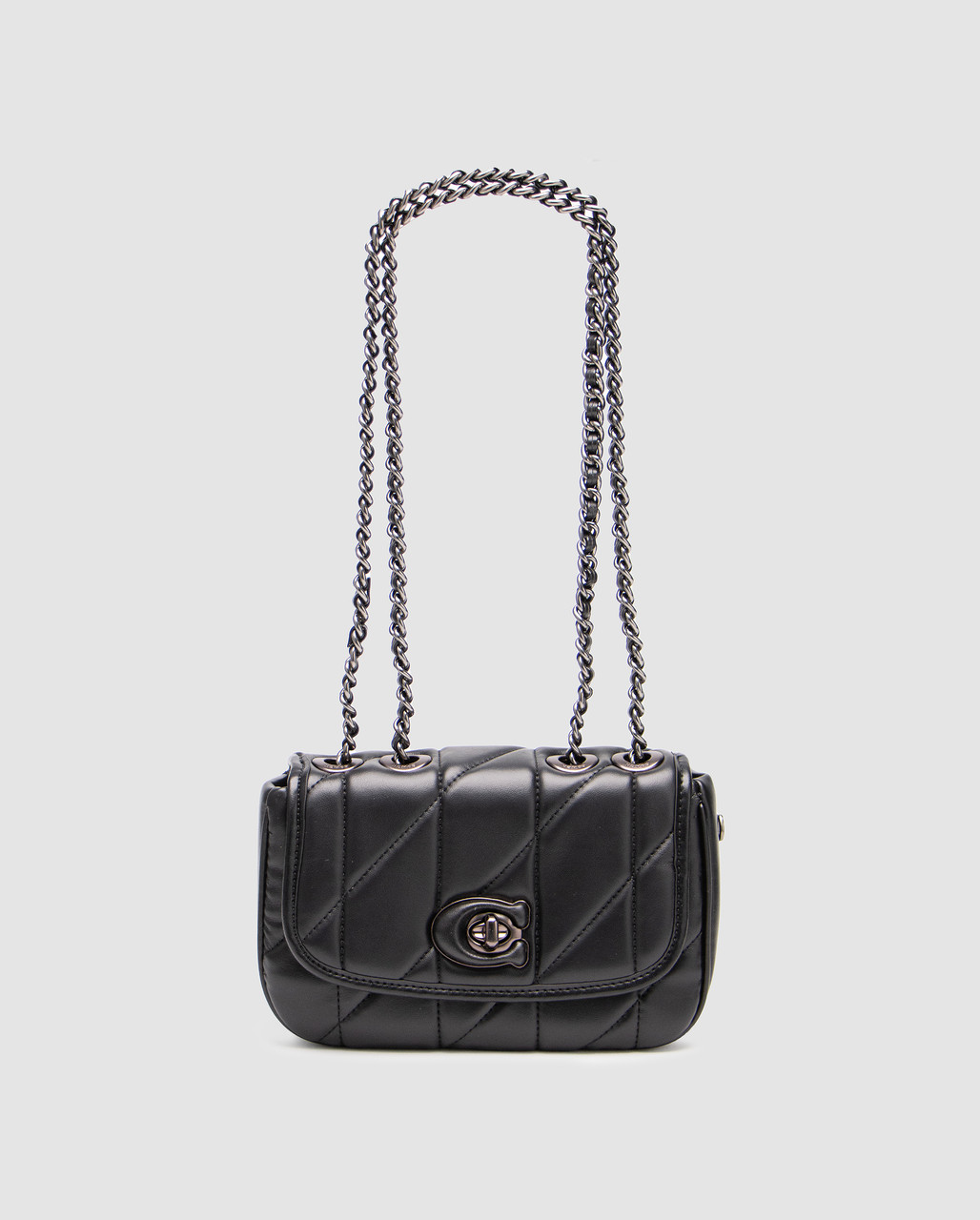 💎 Coach Quilted Pillow Madison Shoulder Bag Black 20 x 14 x 7.5 см, фото 1