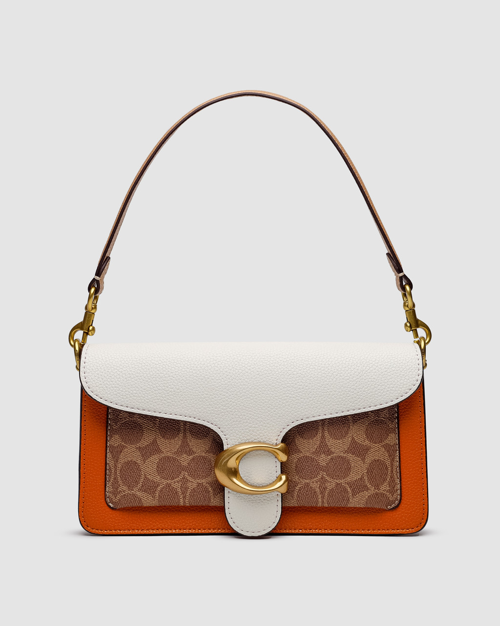 💎 Coach Tabby White/Ginger Shoulder Bag 26 In Signature Canvas 26 х 14 х 6.5 см, фото 1