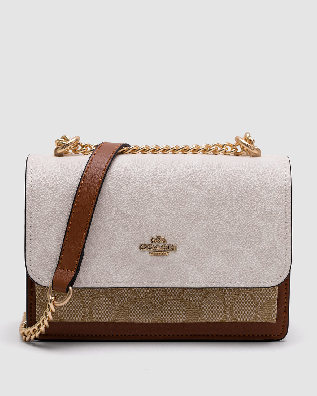 💎 Coach Mini Klare Crossbody in Signature Canvas White Cream 21 х 15 х 8 см, фото 1