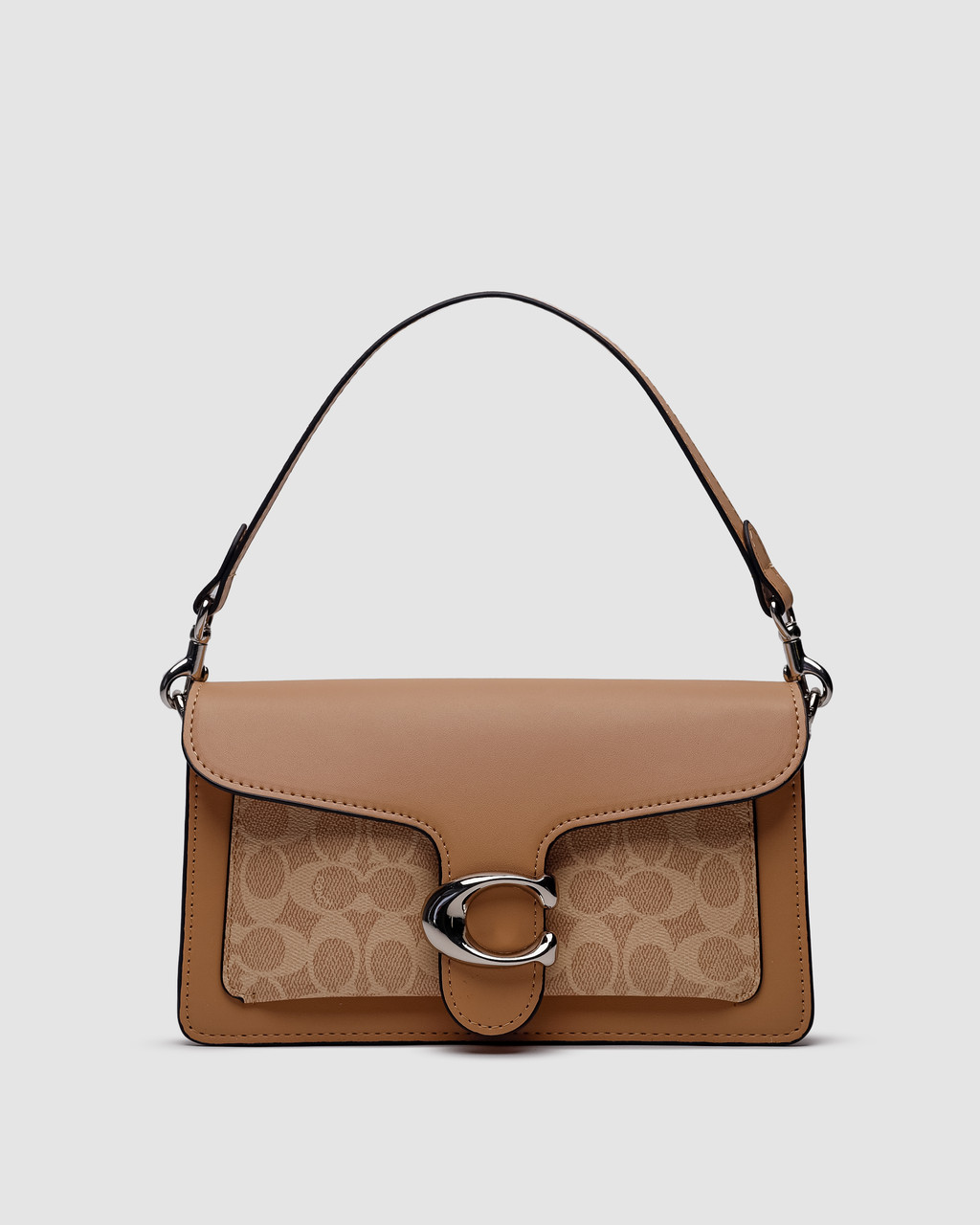 💎 Coach Tabby Shoulder Bag 26 With Signature Canvas Sand Taupe 26 х 14 х 6.5 см, фото 1