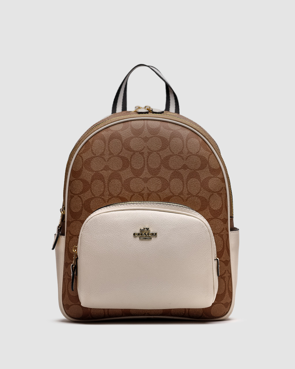 💎 Coach Large Court Backpack In Signature Canvas in Beige/White, фото 1