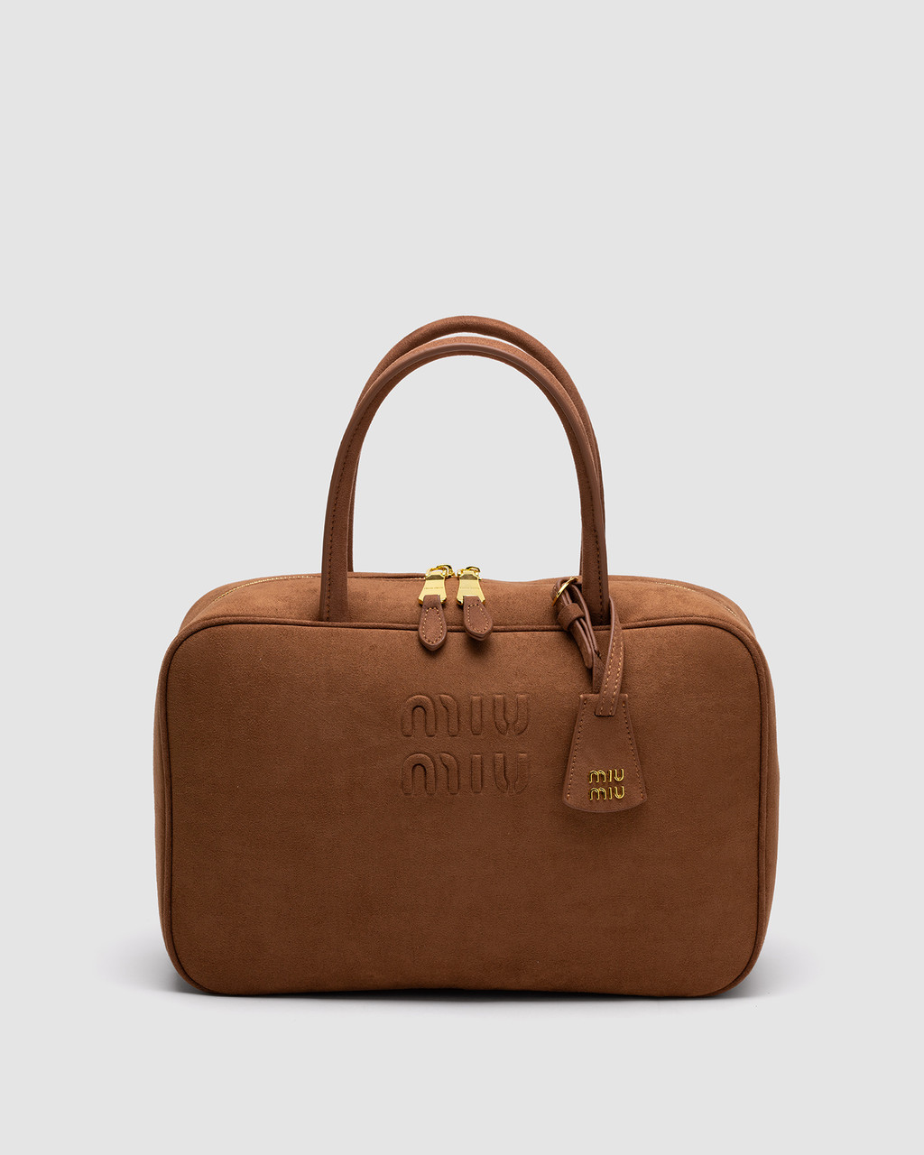 💎 Miu Miu Brown Textile Beau Top-Handle Bag 35 х 22 х 10 см, фото 1