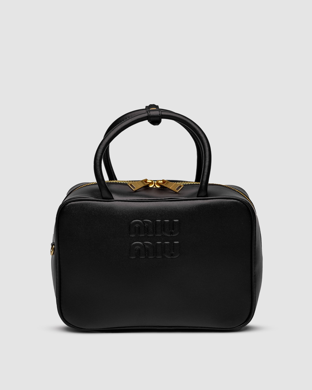 💎 Miu Mu Leather Top Handle Bag Black 24 х 17 х 10 см, фото 1