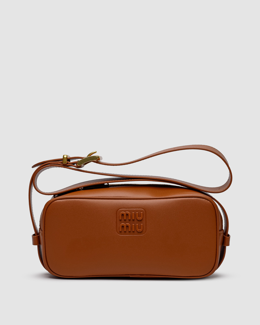 💎 MiuMiu Nappa Leather Shoulder Bag Brown 25 х 12 х 8 см, фото 1