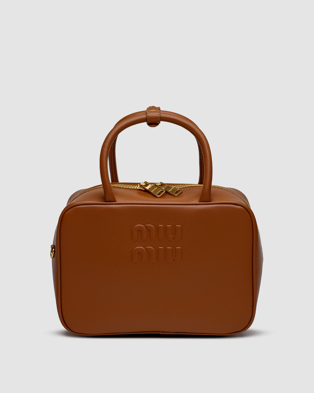 💎 Miu Miu Leather Top-Handle Bag Brown 24 х 17 х 10 см, фото 1