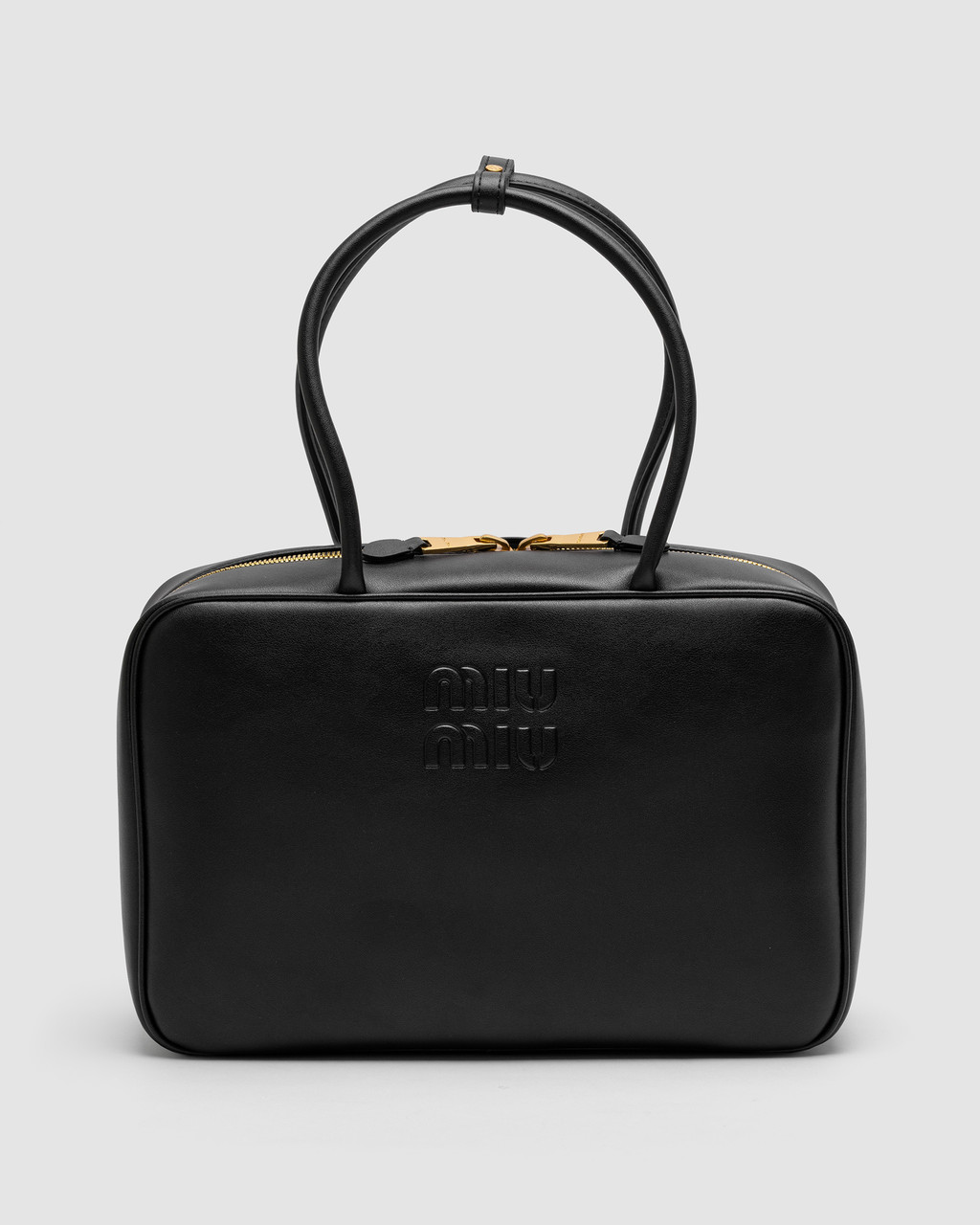 💎 Miu Miu Black Leather Beau Top-Handle Bag 34 х 22 х 10 см, фото 1