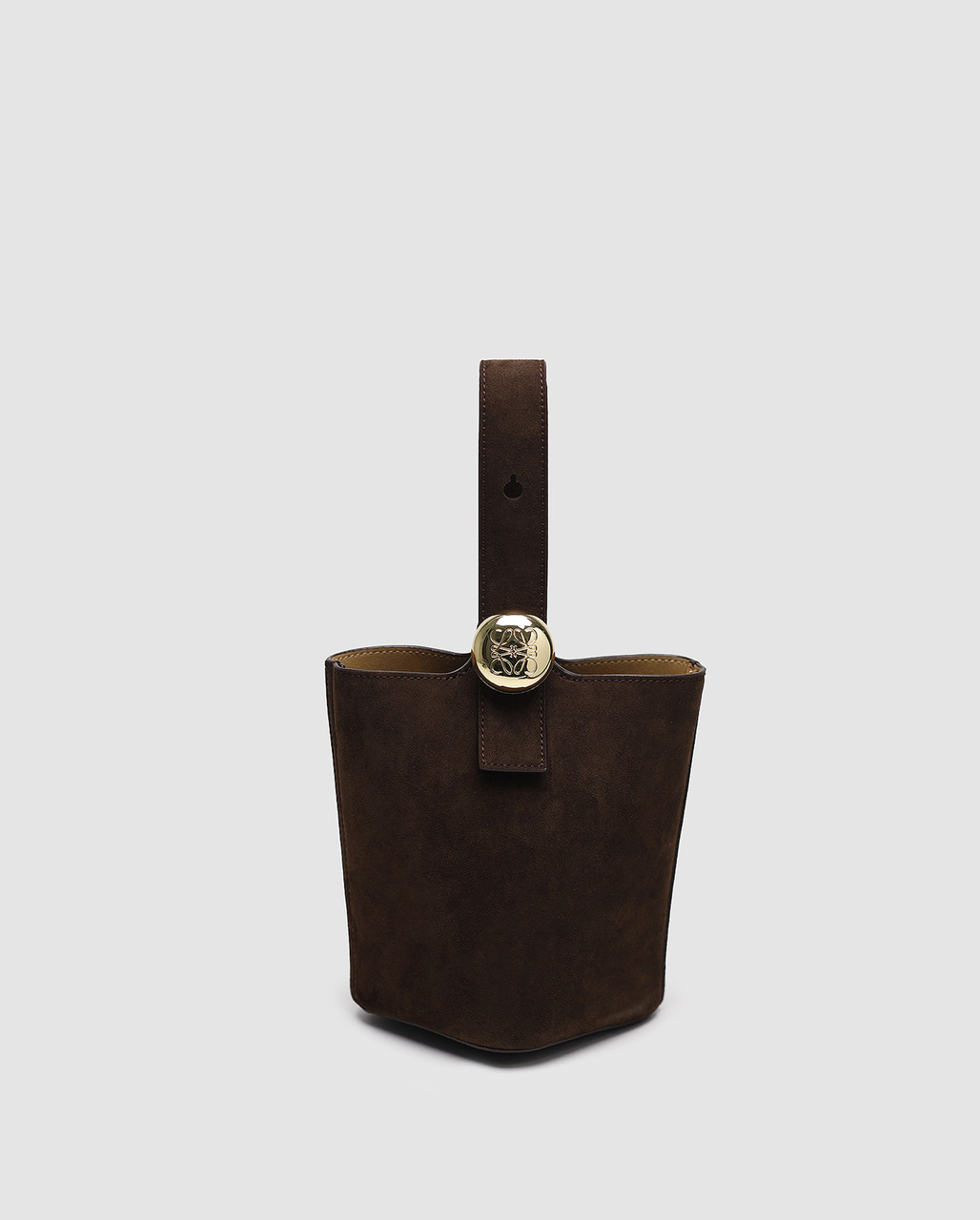 💎 Loewe Mini Pebble Bucket Bag Brown Suede, фото 1