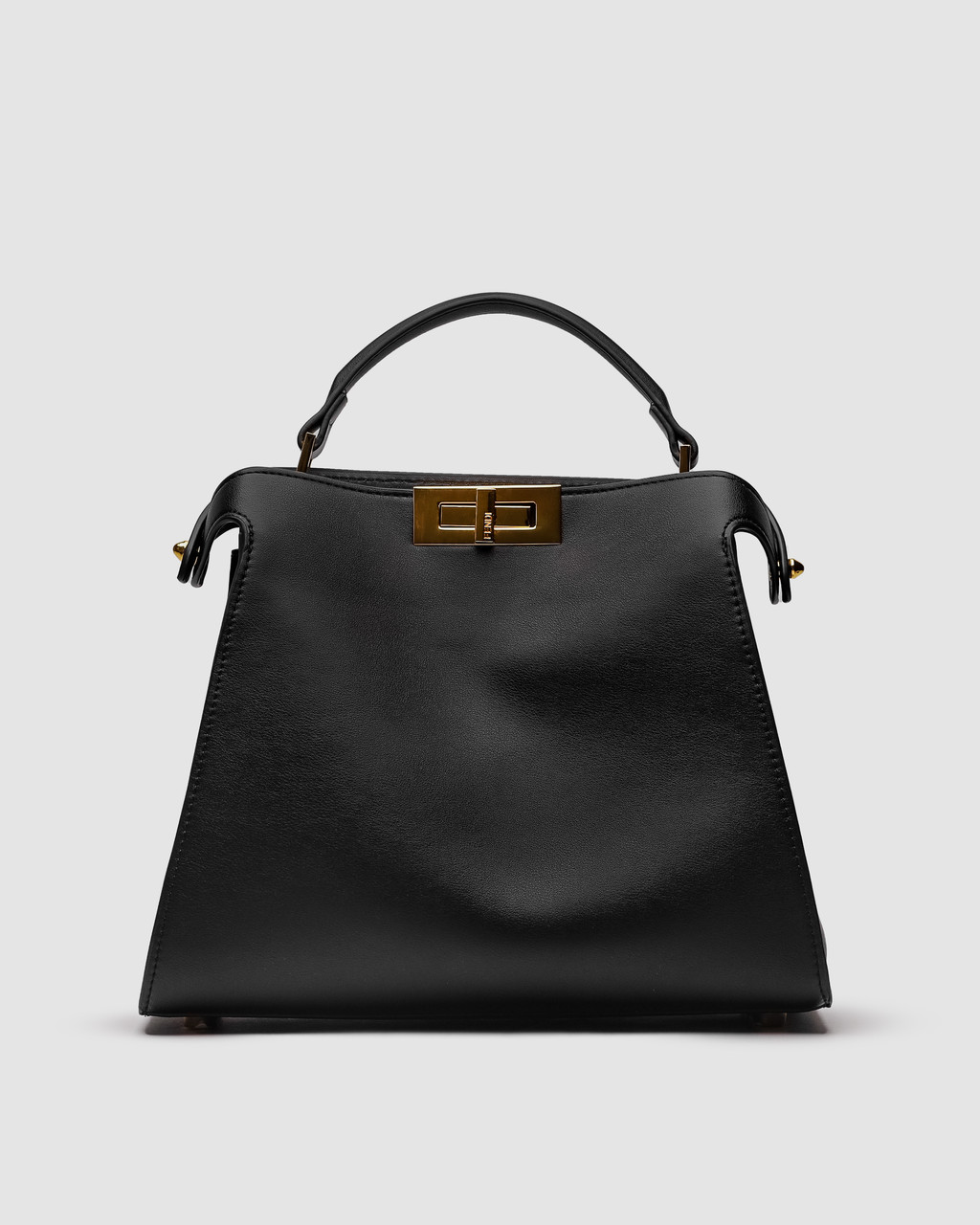 💎  Fendi Black Leather Large Iconic Essentially Peekaboo Top Handle Bag 28 х 24 х 12.5 см, фото 1