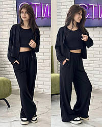 Стильний трикотажний костюм-трійка для дівчаток "Лора", розміри на зріст 140 — 160