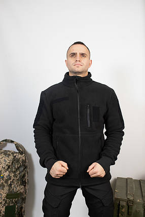 Кофта базова флісова + Хутро 440 гр/м чорна (з липучками), фото 1
