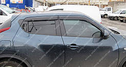 Вітровики вікон Ніссан Жук (дефлектори бічних вікон Nissan Juke)