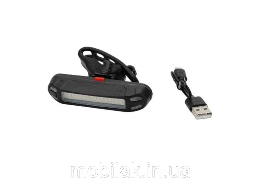 Ліхтарик LED акумуляторний USB задній для велосипеда 500mAh 8.5см VL97744 ТМ STENSON, фото 1