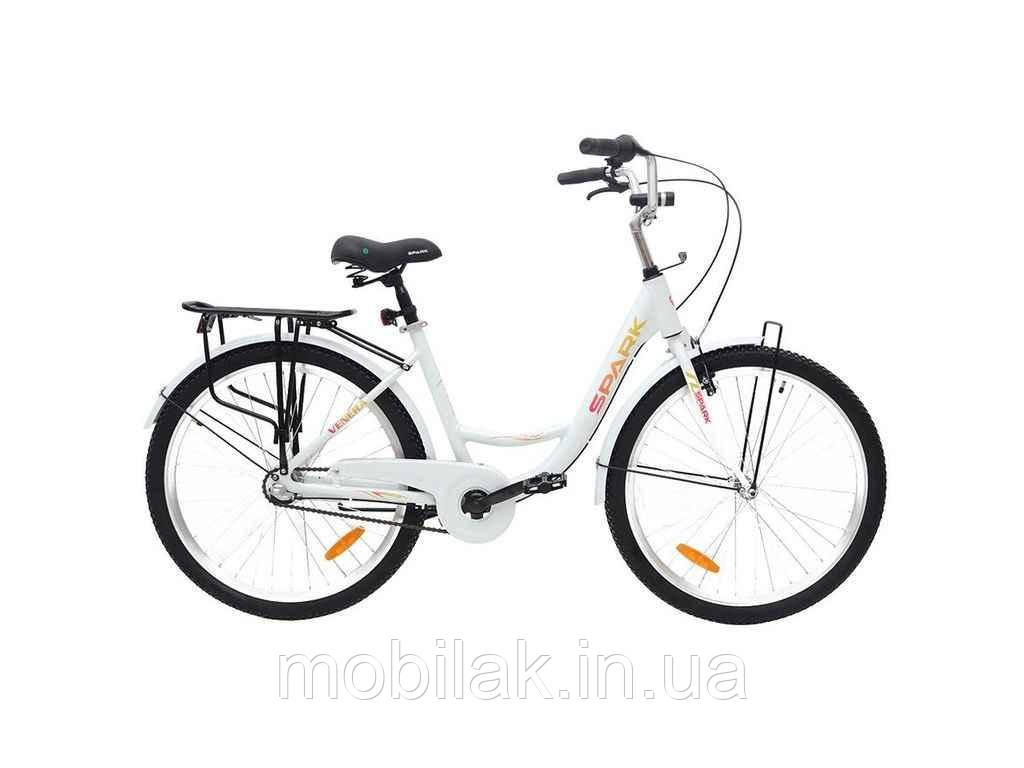 Велосипед 26 PLANER-3 VENERA 17 (білий) арт.203638 жв з корзиною ТМ SPARK, фото 1