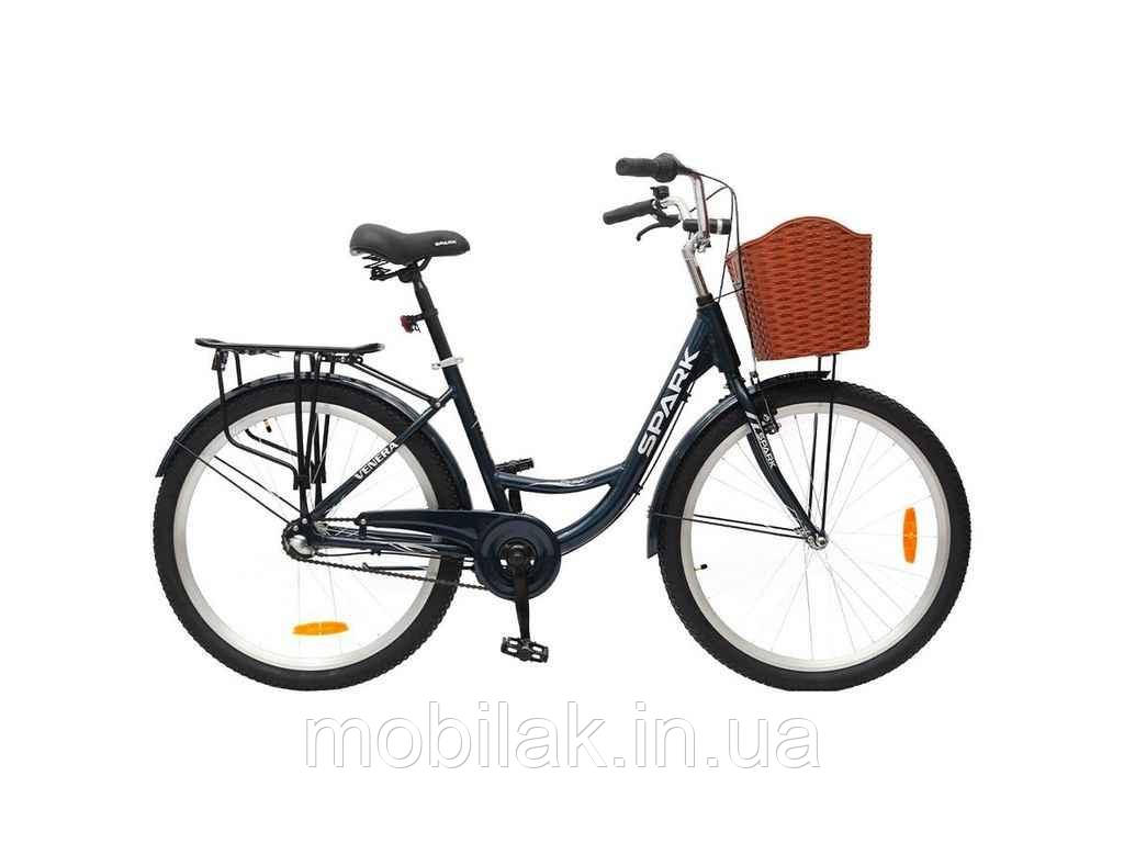 Велосипед 28 PLANER-3 VENERA 17 (синій) арт.203635 жв з корзиною ТМ SPARK, фото 1