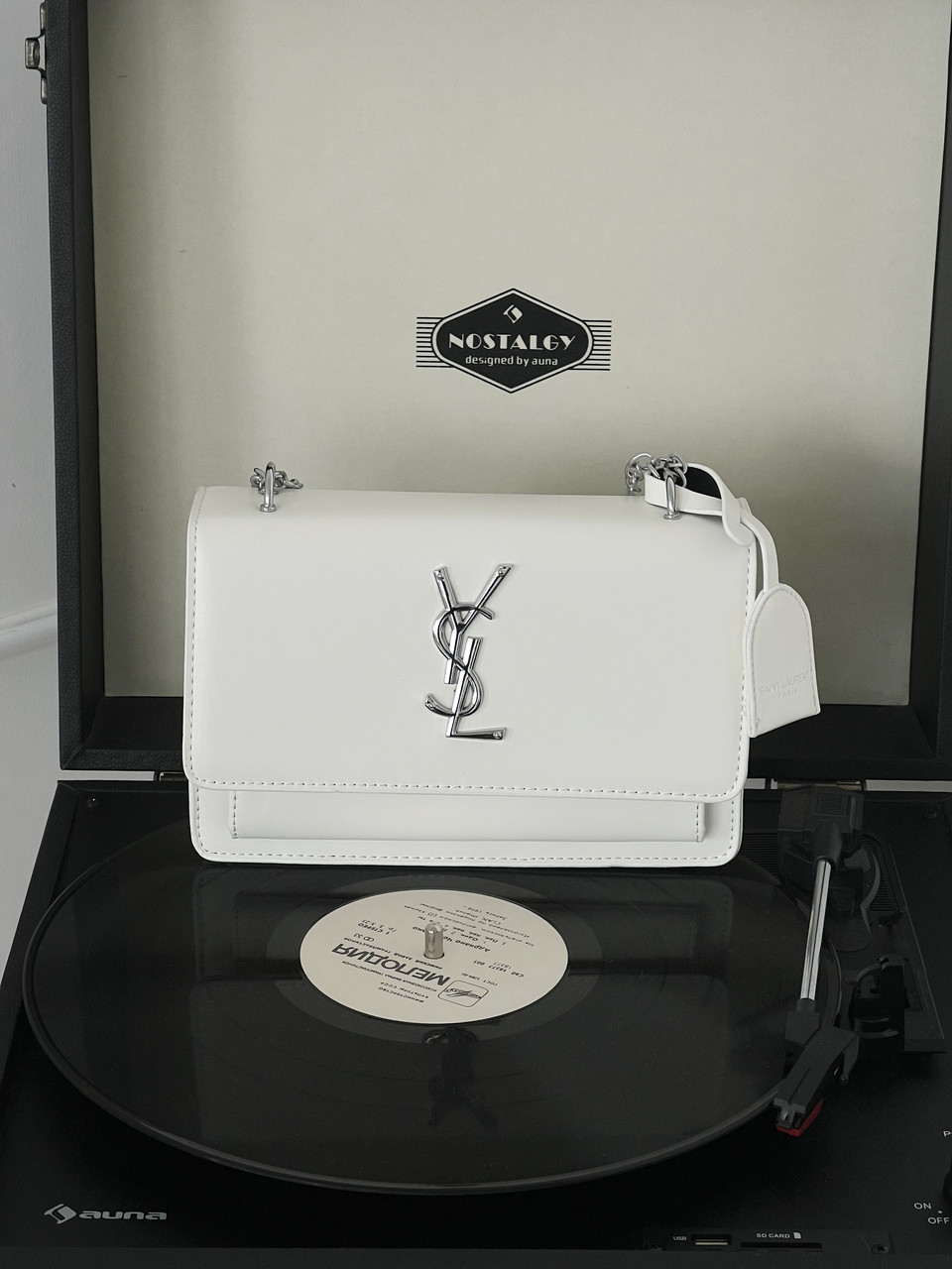 Жіноча сумка Yves Saint Laurent YSL Ів Сен Лоран білий срібло клатч, фото 1