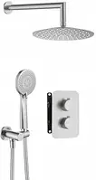 Комплект змішувача для ванної Deante Box stal szczotkowana zestaw prysznicowy podtynkowy z BOXem termostatycznym