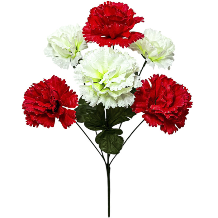 Штучні квіти букет гвоздик Патріот двокольорові, 34см, фото 1