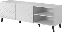 Тумба під телевізор Cama Meble Abeto 150x42x52 Biały Biały Połysk