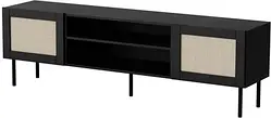 Тумба під телевізор Cama Meble Szafka Rtv Juta 180X39,5X55,5 Black + Linol Calabria 3457441
