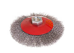 Щітка конусна MASTERTOOL з рифленого дроту Ø 115 мм М14 19-8211