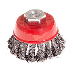 Щітка торцева MASTERTOOL із плетеного дроту Ø 65 мм М14 19-7006