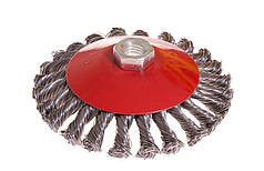 Щітка конусна MASTERTOOL із плетеного дроту Ø 115 мм М14 19-8011