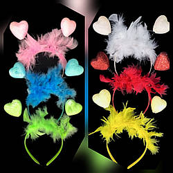 Обруч с пухом Сердце