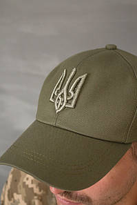 Кепка rip-stop, 65% бавовна, олива з гербом