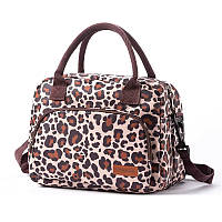 Термосумка для ланчів з ремінцем, водонепроникна, для роботи, школи та пікніка Heo 10 л, леопардова