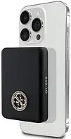 Чохол для телефону Guess Powerbank indukcyjny 15W GUPBM5AL4DMK 5000mAh czarny/black MagSafe 4G Strassed Metal Logo