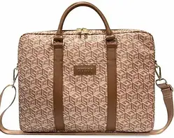 Чохол для телефону Guess Torba Laptop 16 Gcube Stripes Brązowe