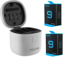 Аксесуар для фотоапарата Telesin Wodoodporna ładowarka dla GoPro Hero 9 + 2 baterie (GPBTR905GY)