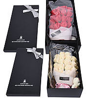 Подарунковий набір троянд з мила з іграшкою та LED підсвічуванням KR-05