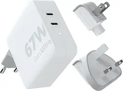 Заряджання Xtorm GaN Ultra 67W wtyczki EU,US,UK + kabel USB-C PD