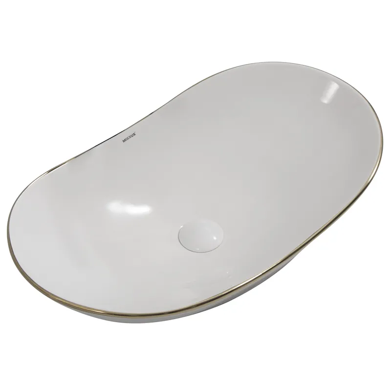 Раковина накладная MIXXUS PREMIUM WAVE-0105 EDGE GOLD 620х360х160mm (MP6557), фото 1