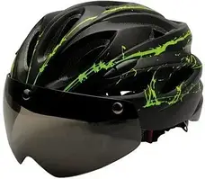 Велосипедний шолом Urban Prime Up Hlm Ebk Bg Czarno Zielony Mtb + Magnetyczne Okulary Przeciwsłoneczne