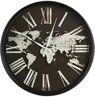 Годинник Eurofirany Nowoczesny Zegar Ścienny Kontynenty 60X6X60 Czarny