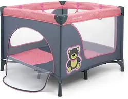 Дитячий манеж Milly Mally Łóżeczko-Kojec Dla Niemowląt Fun Pink Bear