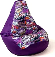 Пуф Go Gift Pufa Worek Sako Druk Fiolet-Wow L 105x80