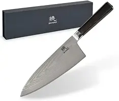 Ніж для риби Shiori 撓 Deba - wielowarstwowa stal damasceńska