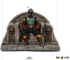 Колекційна статуетка Iron Studios Figurka Boba Fett on Throne 18cm Star Wars The Mandalorian Deluxe Art Scale 1/10