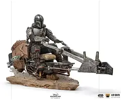Колекційна статуетка Iron Studios Figurka Mandalorian On Speederbike 18Cm Star Wars The Deluxe Art Scale 1/10