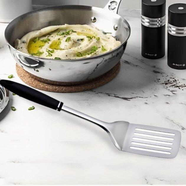 Лопатка з прорізами із неіржавіючої сталі з пластиковою ручкою Black Empire EM3415 L 34 см (шт), фото 1