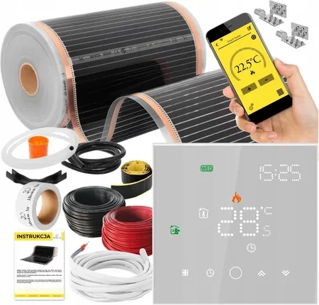 Нагрівальний мат Mission Air Zestaw Folia Mata Grzewcza Podczerwień 160W 14m² ZESTAWIRSILVER14M160W50CMLEOWHI, фото 1