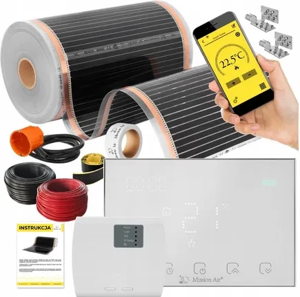 Нагрівальний мат Mission Air Zestaw Folia Mata Grzewcza Podczerwień 160W 1,5m² ZESTAWIRSILVER15M160W50CMGEMINIWH, фото 1