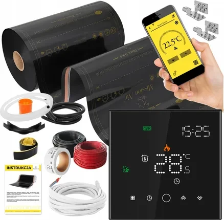 Нагрівальний мат Mission Air Zestaw Folia Mata Grzewcza Podczerwień 10M² 160W ZESTAWIRGOLD10M160WM50CmLEOBL, фото 1