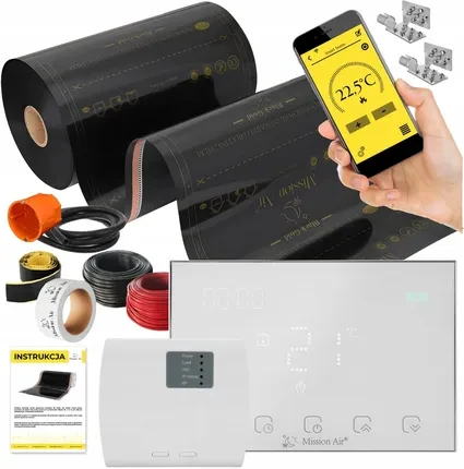 Нагрівальний мат Mission Air Zestaw Folia Mata Grzewcza Podczerwień 12M² 160W ZESTAWIRGOLD12M160W50CmGEMINIWH, фото 1